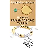 Mwphuy First Birthday Gifts for Women Bracelet 1 Year Old Birthday Gift for Her Daughter Granddaughter Niece Beaded Bracelets Gifts for Women Christmas Jewelry Gift