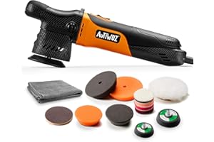 AUTIWOZ W02 Dual Action Car Buffer Polisher,3Inch Mini Polisher Kit,630W Random Orbital Polishing Machine with 2"3" Backing P