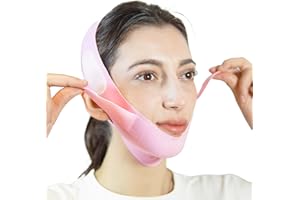 INCANDESCO V Line Lifting Mask Chin Strap for Sleeping, Face Lifting Strap, Chin Strap, Chin Lifting Mask, Jawline Shaper, Jaw Strap, Double Chin Reducer, Face Lift Tape & Snoring Solution (Pink)