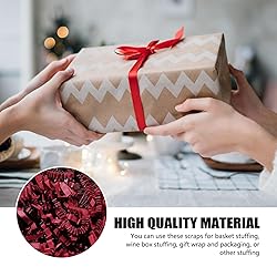 ZEBMOON 2 LB Dark Red Crinkle Cut Paper Shred