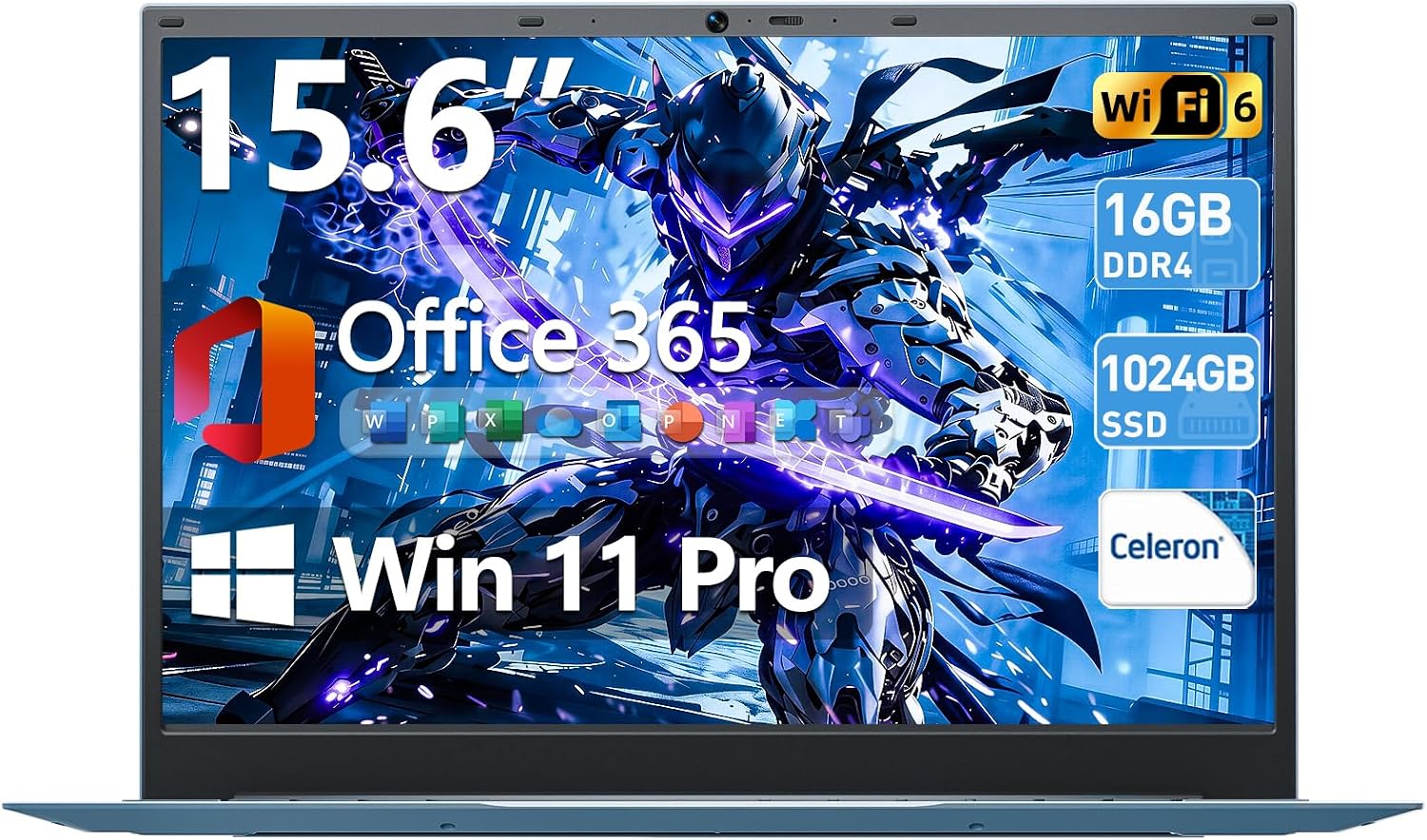 MELIUNA Laptop, 15.6 Inch Laptop Computer with Windows 11 Laptops, 16GB RAM 1024GB SSD, Celeron, Office 365, WiFi 6, IPS FHD, 180° Viewing, 53.2WH Battery, HDMI, Cooling Fan(Gray)
