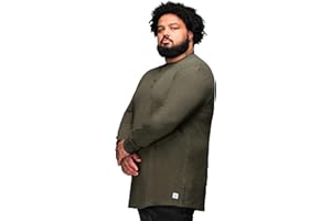 STRONGSIZE Men's Big and Tall Thermal Waffle Henley Long Sleeve – Longer Length 3 Button Henley Shirt