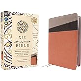 NIV Application Bible, Leathersoft, Coral/Gray, Red Letter, Comfort Print: Bringing the Ancient Message of the Bible into Your World (NIV Application Commentary Resources)