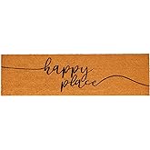 Juvale Natural Coco Coir Large Door Mat, Happy Place Long Outdoor Rug (17 x 60 in)