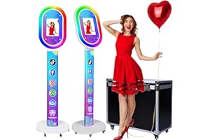 RDYMONKEY ZLPOWER Photo Booth for Any Ipad iPad Stand Shell with Free Custom Logo Remote Control RGB Beauty Ring Lights Portable Photobooth Machine and Flight Case for Parties Wedding Events Rental