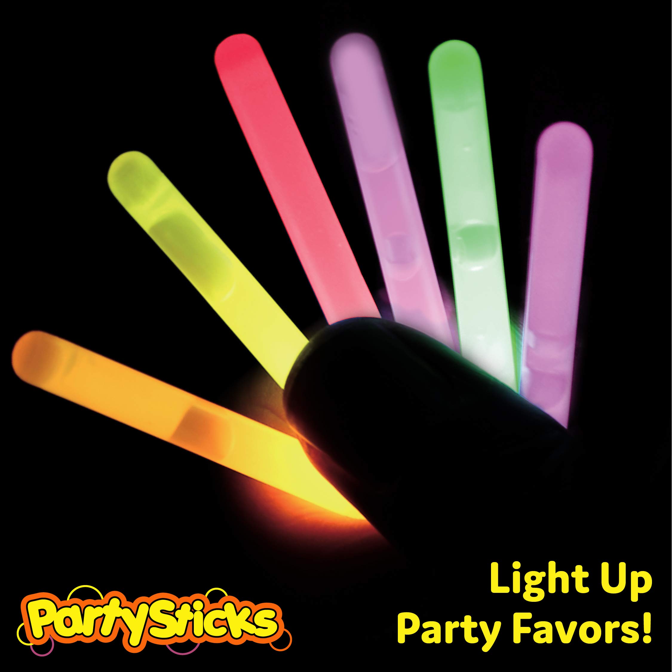 PartySticks Mini Glow Sticks 200 Pack Glow-in-the-Dark Small, for Easter Eggs, 5 Colors, Neon Light Sticks Bulk Party Favors, Easter Basket Stuffer Party Pack, Weddings Classroom Decorations Prizes