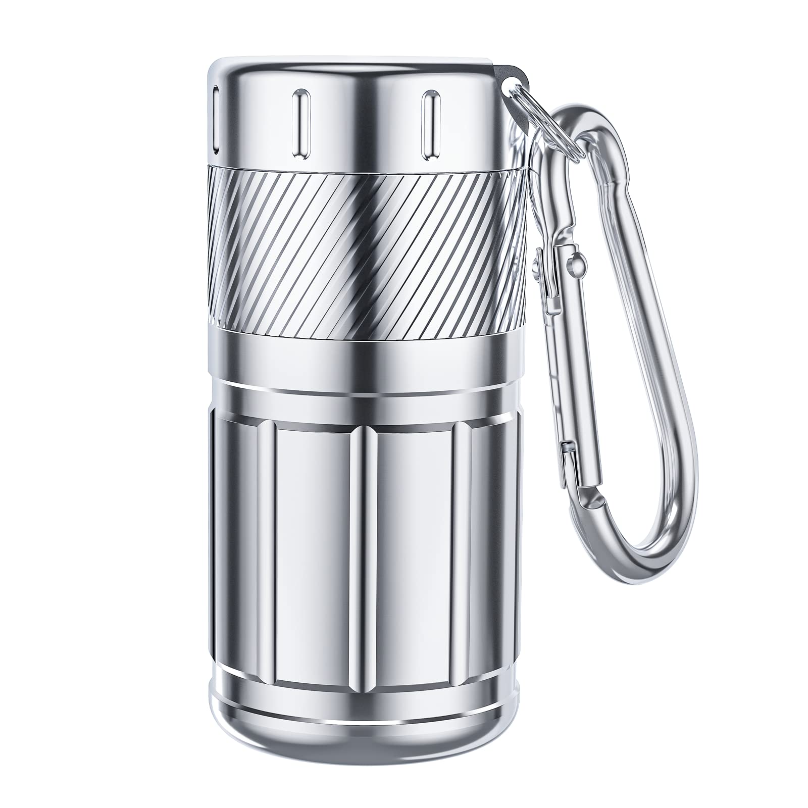 Pill Crusher and Grinder Portable Pill Cases Waterproof Pill Organizer Box Metal Pocket Pill Pulverizer Splitter Keychain Pill Holder Daily Pill Container for Outdoor Travel