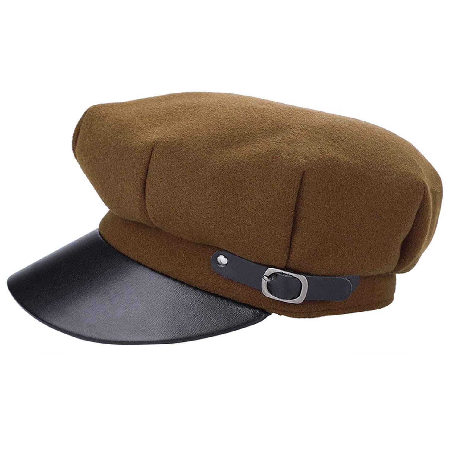 MingDe Sports Fashion Black Newsboy Caps for Women British Style Warm