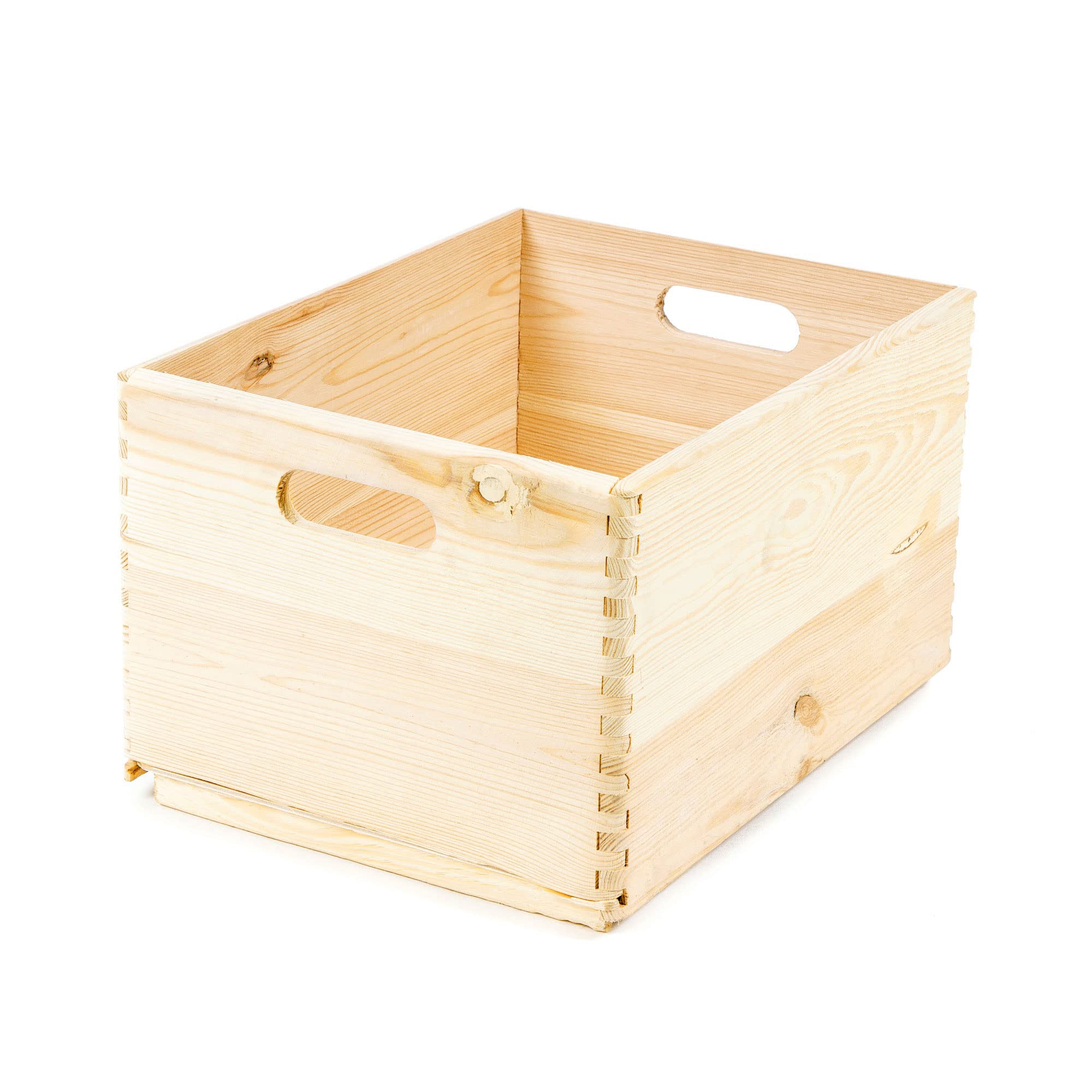 Compactor Skyr Wooden Box - Nature Collection, XL Size, 40X30X23 cm, Natural Pine Wood, Made In Poland (Sku: RAN6476)