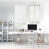 DEZ FURNISHINGS Cordless 1" Signature Mini Blind with Flexible Slats, 32" W x 48" H, Pearl White