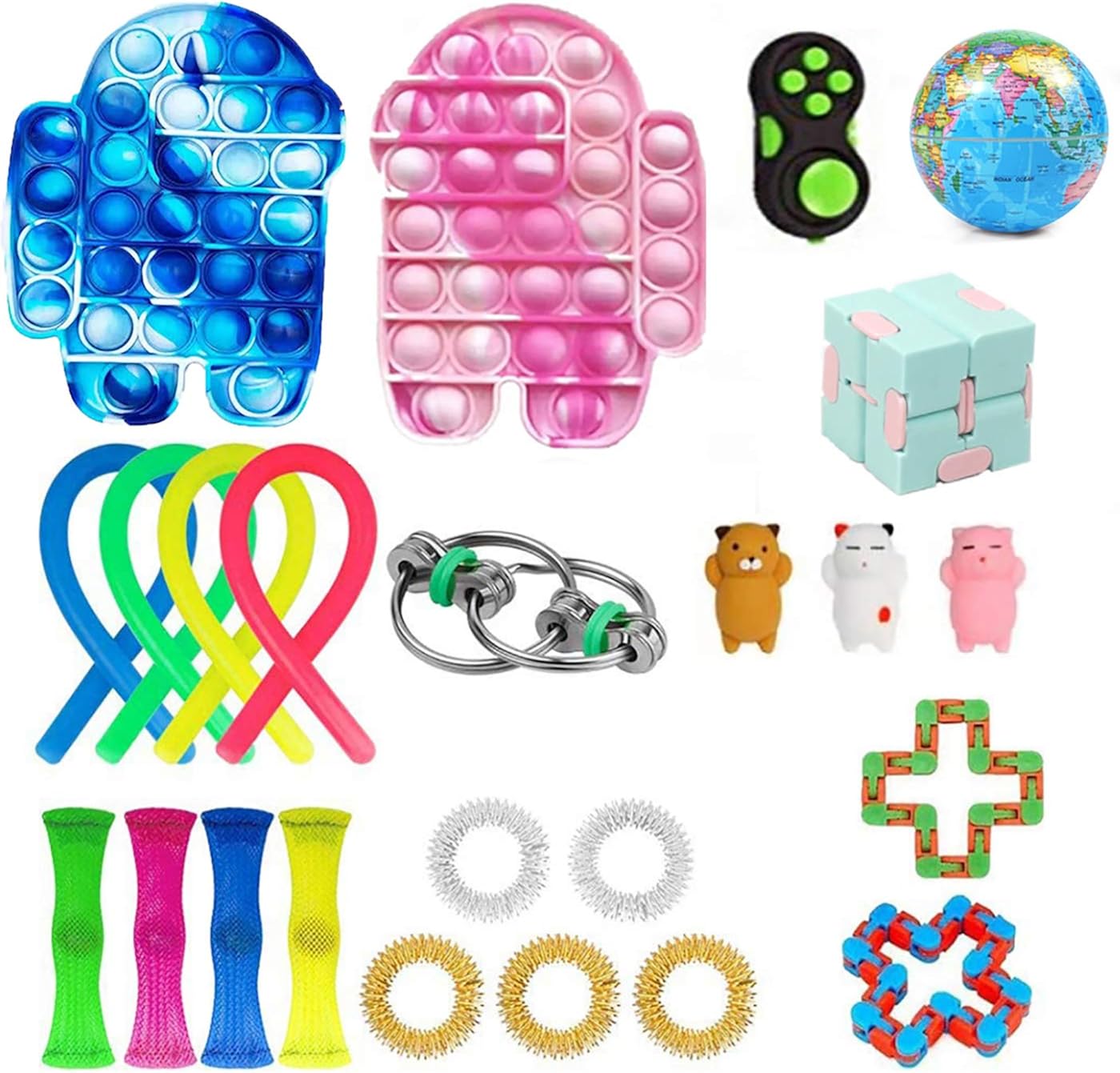 Fidget Toys Lavables Jouets Anti-Stress Sensoriels - Lot De 6