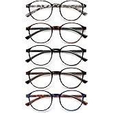 JOLISU 5 Pack Reading Glasses For Women,Blue Light Blocking Computer Reader Spring Hinge Eyeglasses