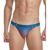 EASEJUICY Mens Bikini Swimwear Sexy Swimsuit Gradient Design Swim Briefs with Drawstring Low Waist Bathing Suit