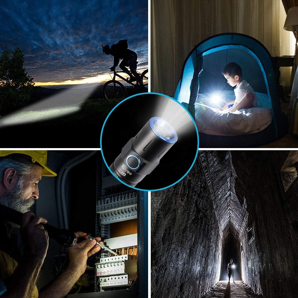 Euyee E4 Professional Outdoor Flashlight, High Powered LED Brightest 1800 Lumens Torch with 5 Modes, IPX67 Water Resistant, Optical lens.Best Choice for Camping, Outdoor, Emergency, EDC Flashlights - - 