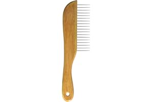 LEATHER BROTHERS OmniPet Wooden Handle Comb for Grooming Long Haired Cats & dogs - Pet Detangler Brush for Long & Curly Hair - Comb Removes & Prevents Matted Fur - Perfecting For Cocker, Poodle mixes, Cat Undercoat