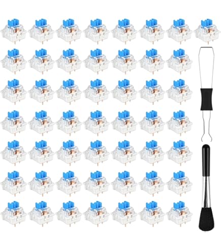 Mechanische Toetsenbord Schakelaars 30 Stuks – Cross Shaft, Incl. Switch Puller & Borstel, Voor DIY En 3D-print