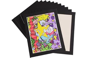 HOTUO 12 Pack A4 Paper Frames for Kids Drawing, Black Cardboard Picture Frame with PVC Film, Display 8.5x11