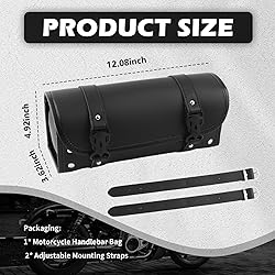 YGDMD Leather Motorcycle Handlebar Bag,Large