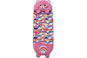 Happy Nappers: Care Bears Sleep Sack Medium - Cheer Bear - 54 x 20, 2-in-1: Plush Character Opens Into Sleeping Bag, Soft Nap & Play Animal, Kids 3+