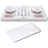 Pioneer DDJ-FLX4-W White 2-Channel DJ Controller Bundle with Decksaver Smoke-Clear Cover &mdash; Smart Fader USB-C DJ Controller for Beginners, Mobile DJ, Streaming, Bedroom Mixing