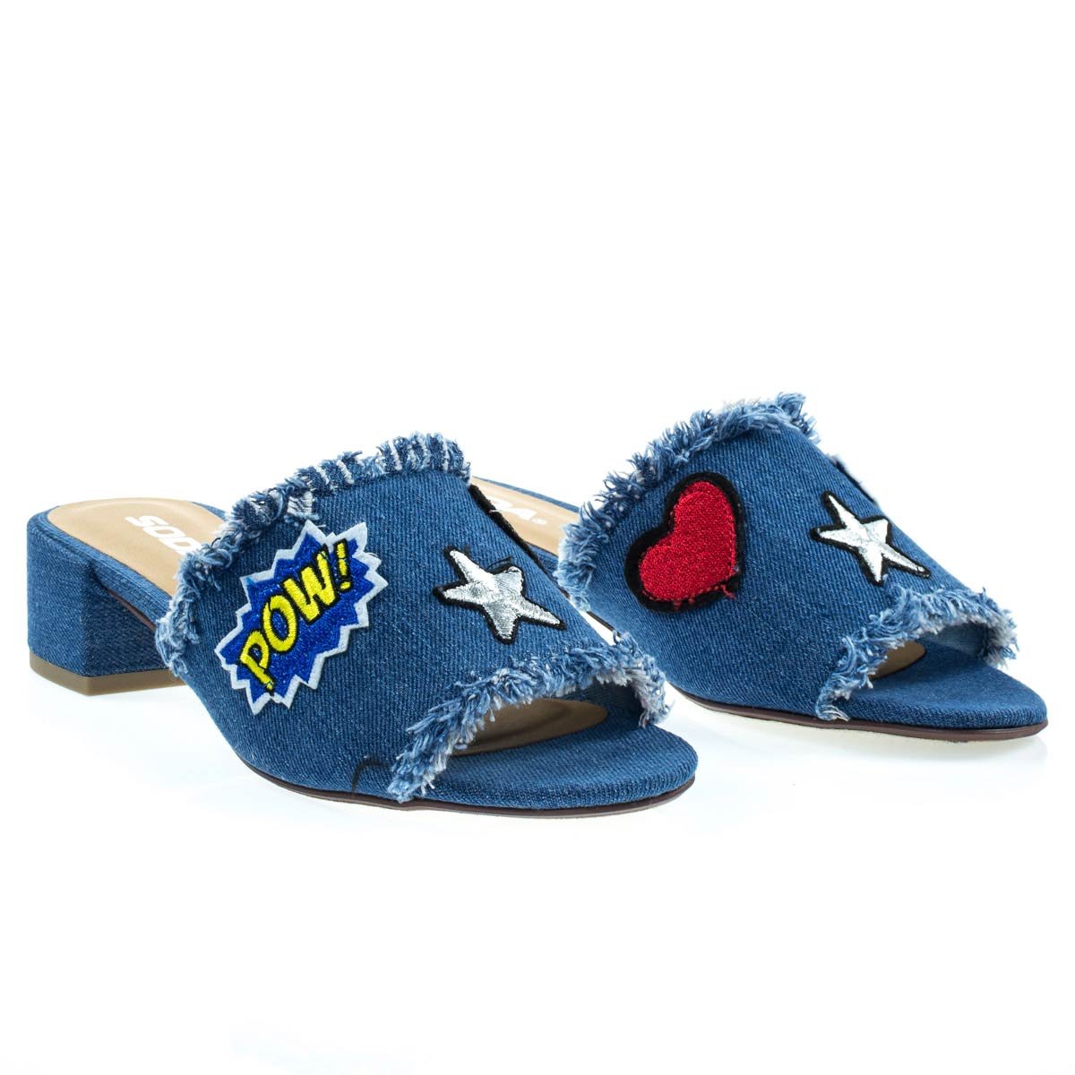 City Classified Women's Open Toe Chunky Heel Suede Slide Sandals MVE Shoes - Image 3