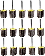 FEIHU 25 Pcs 20X25x6mm Flap Wheels Set 80 Grit for 6mm Shanks Aluminum Oxide view 1