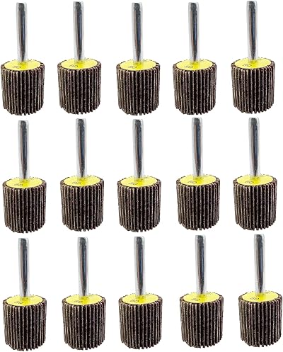 FEIHU 25 Pcs 20X25x6mm Flap Wheels Set 80 Grit for 6mm Shanks Aluminum Oxide