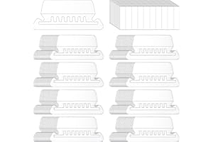 PRUDIUT 200 Pcs Hanging File Folder Tabs and 200 Pcs 2 Inch Inserts Labels, Plastic File Folder Tabs for Hanging Folders Files (Transparent)