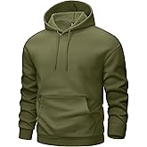 MAGCOMSEN Men's Hoodies Fleece Lined Sweatshirts Drawstring Casual Workout Midweight Pullover With Kangaroo Pocket