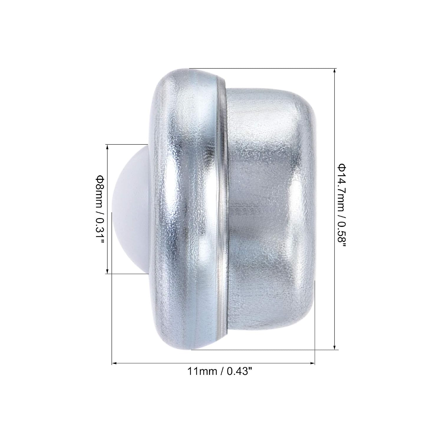 sourcing map Ball Transfer Bearing Unit 8mm 6.6Lbs Nylon Drop-in Type for Transmission Pack of 4 - Image 3