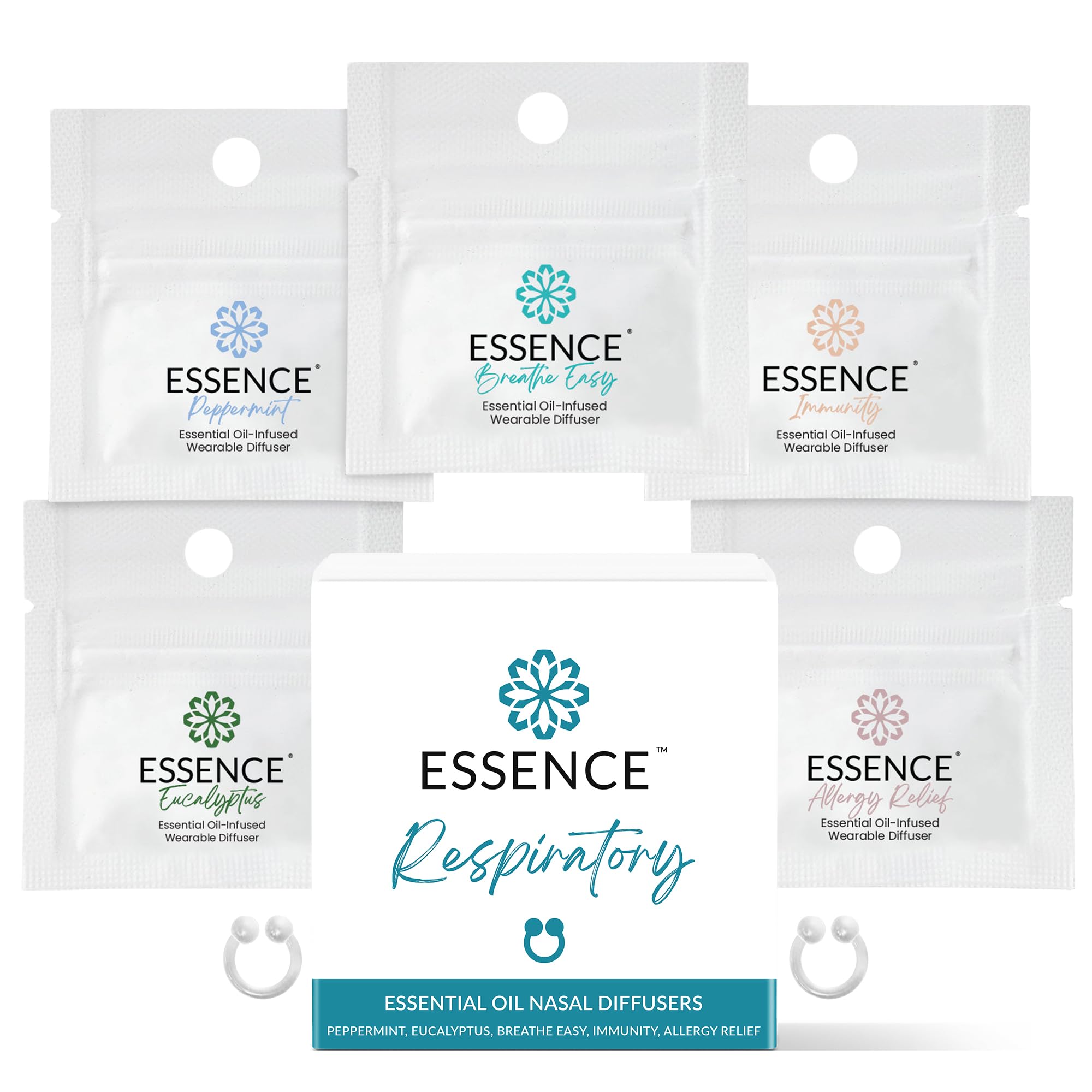 Photo 1 of Essence Nasal Diffuser Respiratory Bundle – Essential Oil Silicone Nose Rings for Sinus Relief, Congestion & Seasonal Breathing Support – Wearable Aromatherapy for Cold & Allergy Symptoms