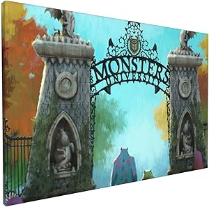 GLBlife Monsters Inc Paintings 3D Printed Posters Canvas Wall Art Bedroom for Office Decor Pictures Painting 12x18in