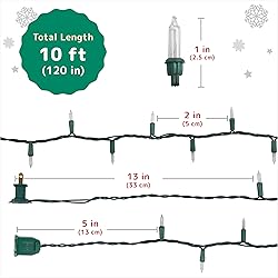 PREXTEX 50 Count Clear Christmas Tree Lights with