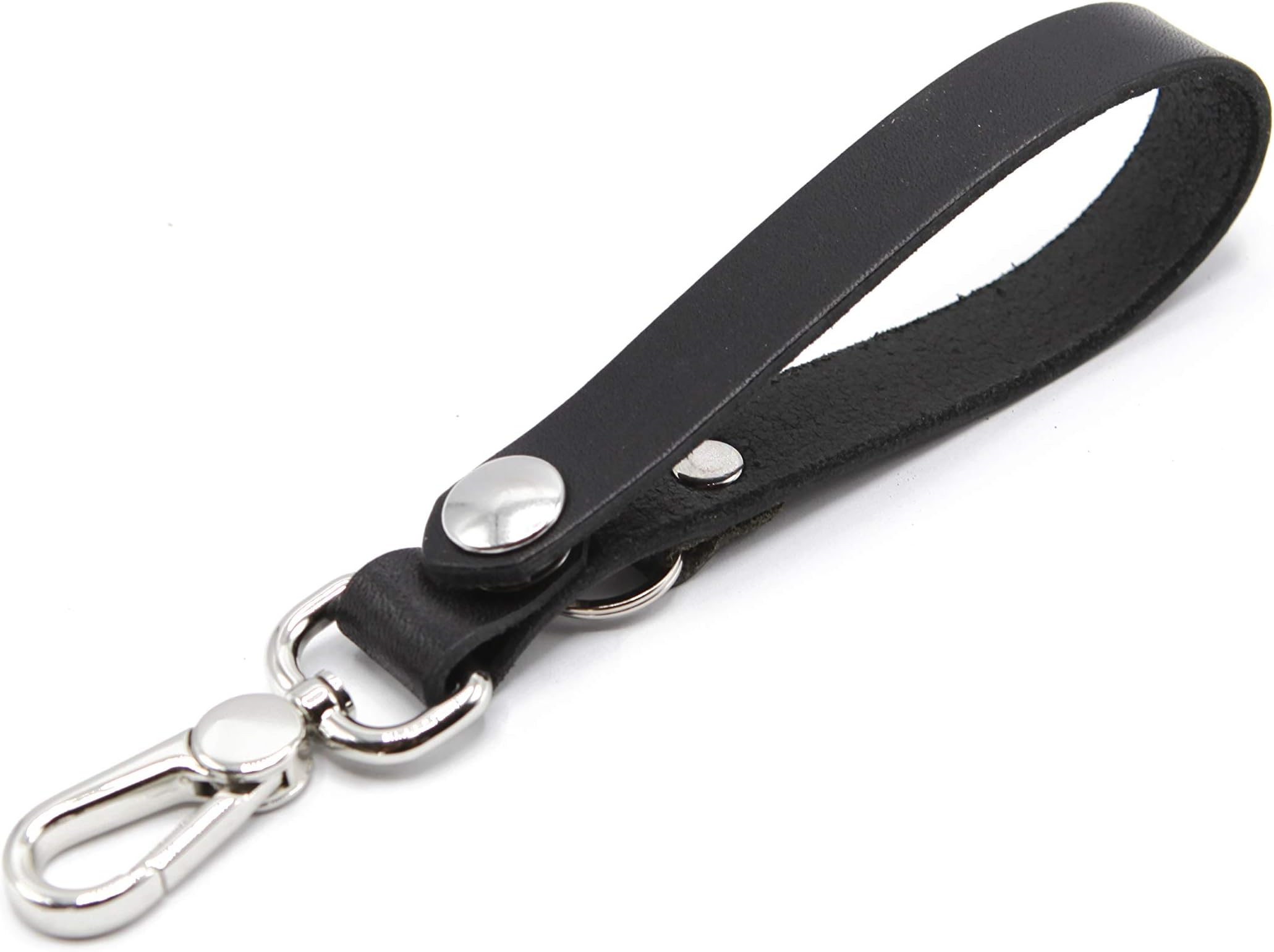 Leather Keychain Carabiner Clip – Handmade In the USA, Leather, Valet Car Key Holder, Leather Key Fob, Great Gift Idea.