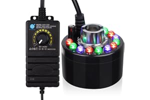 Halloween Black Mist Maker Fogger with Adjustable Fog Controller Small Ultrasonic Fog Machine Fountain Cauldron Water Garden 