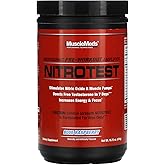 MuscleMeds Nitrotest Pre-Workout Supplement Drink, Boost Nitric Oxide, Testosterone, Blue Raspberry, 30 Serving, 1.04 Pound, 1 Count