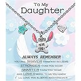 SHBOAZED Ohana Means Family Necklace for Girls Stitch-Shape Necklace Stuff Gifts for Daughter Granddaughter Niece Greeting Card for Birthday