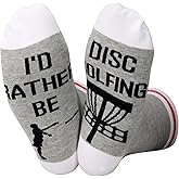 TSOTMO Disc Golf Socks I'D Rather Be Disc Golfing Funny Socks For Golf Lover Player Coach Gift