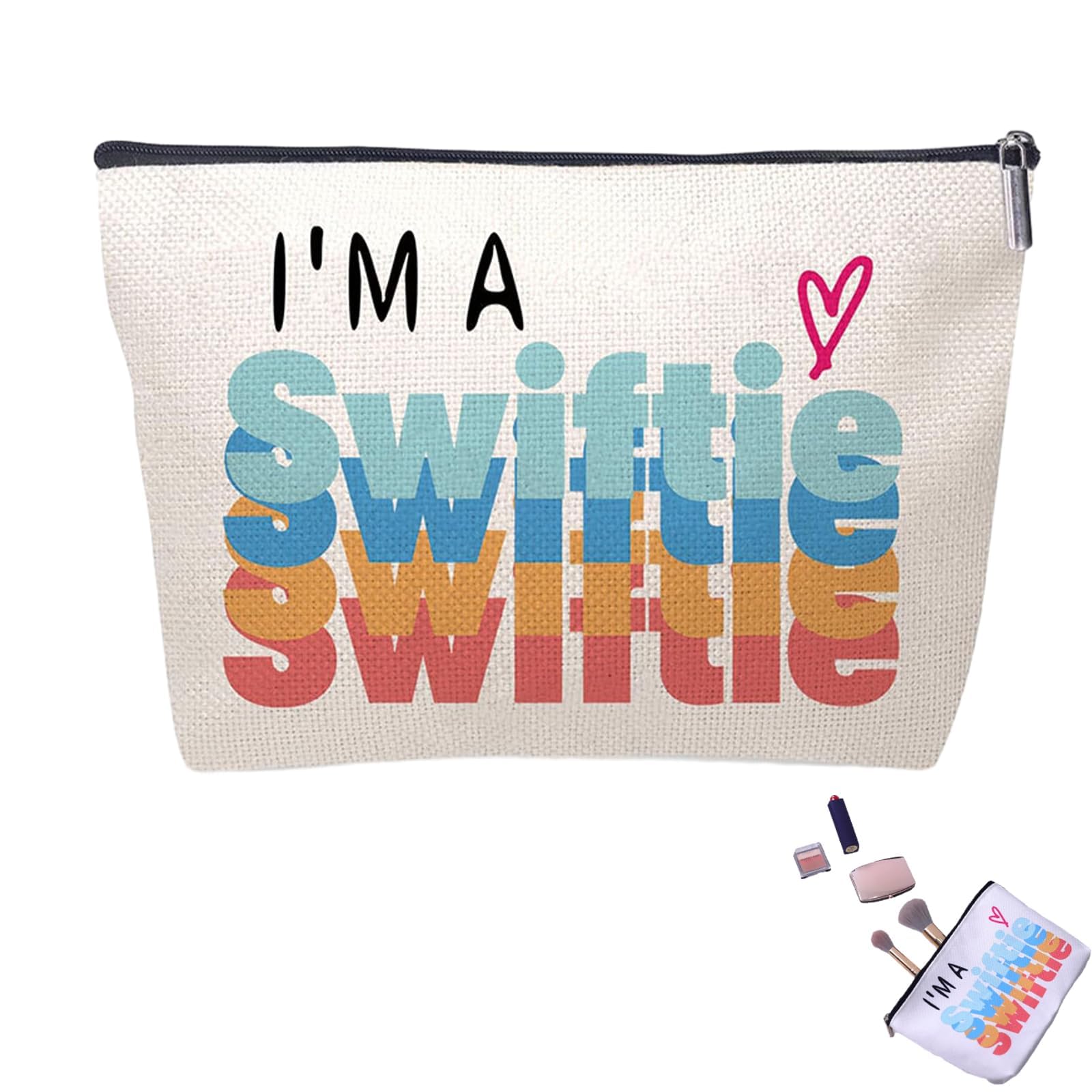 Vexquivera Cosmetic Bag for Women - Travel Make Up Pouch with Zipper for Daily Use