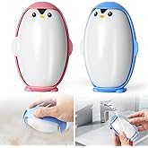 Reusable Gel Lint Roller, Washable Sticky Pet Hair Remover, Portable Mini Penguin Hair Cleaner Remover with Cover for Clothes