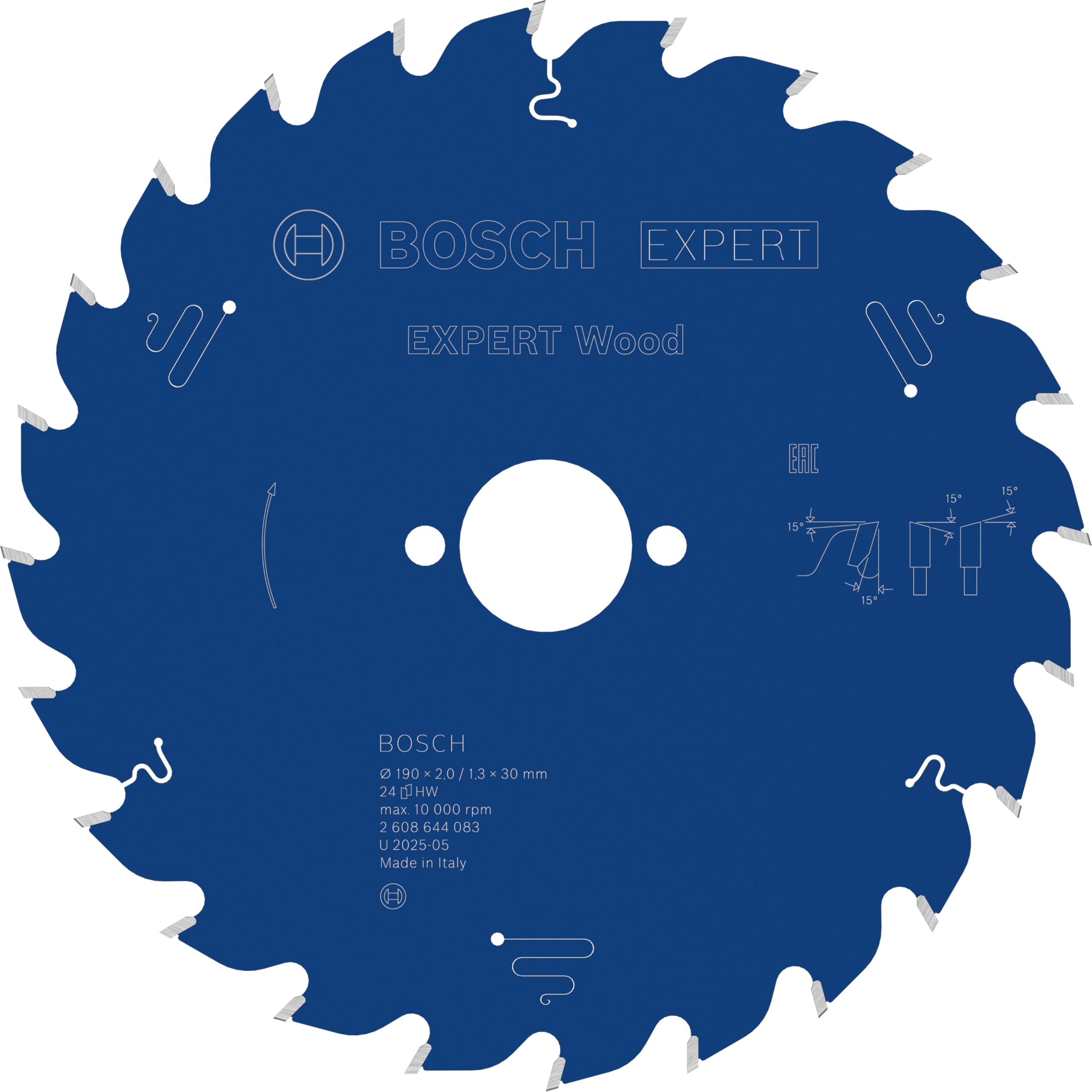 Bosch 1x EXPERT Wood Corded Circular Saw Blade for Table Saw (for Softwood, Hardwood, Ø mm, Professional Accessory Table Corded Circular Saw)