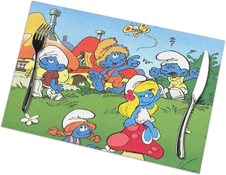 Amazon スマーフ ランチョンマット 食事マット 最高の人気 小学校 子供用 かわいい 30x45cm 6枚 テーブルマット 幼稚園 レストラン用 撥水防汚断熱 丸洗いok 滑り止め ランチョンマット オンライン通販