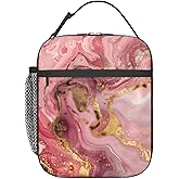 VANZEV Insulated Lunch Box for Women Men, Pink Marble Theme Lunch Box Reusable Portable Lunch Bag Cooler Tote Waterproof Lunch Container for Office Picnic Work Travel