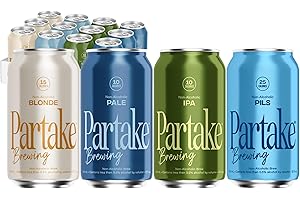 Partake Brewing Craft Non Alcoholic Beer, Variety Pack x 12 Fl Oz Cans - Low Calorie & Carb, No Sugar, All Natural Ingredients - Award-Winning Taste, Non Alcoholic Beer Without the Empty Calories