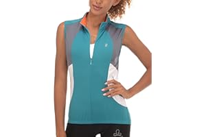 Little Donkey Andy Women's Half Zip Breathable Cycling Vests Reflective Sleeveless Jerseys Shirts Golf 4 Rear Pockets