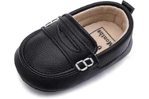 Moceen Infant Baby Boys Loafers Soft Sole PU Leather Toddler Moccasins Girls First Walking Crib Dress Shoes