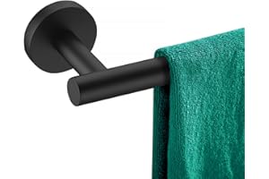Towel Bar, 24-Inch Bathroom Towel Holder, SUS304 Stainless Steel Towel Rack Bathroom, Waterproof&Rustproof Black Towel Bar wi