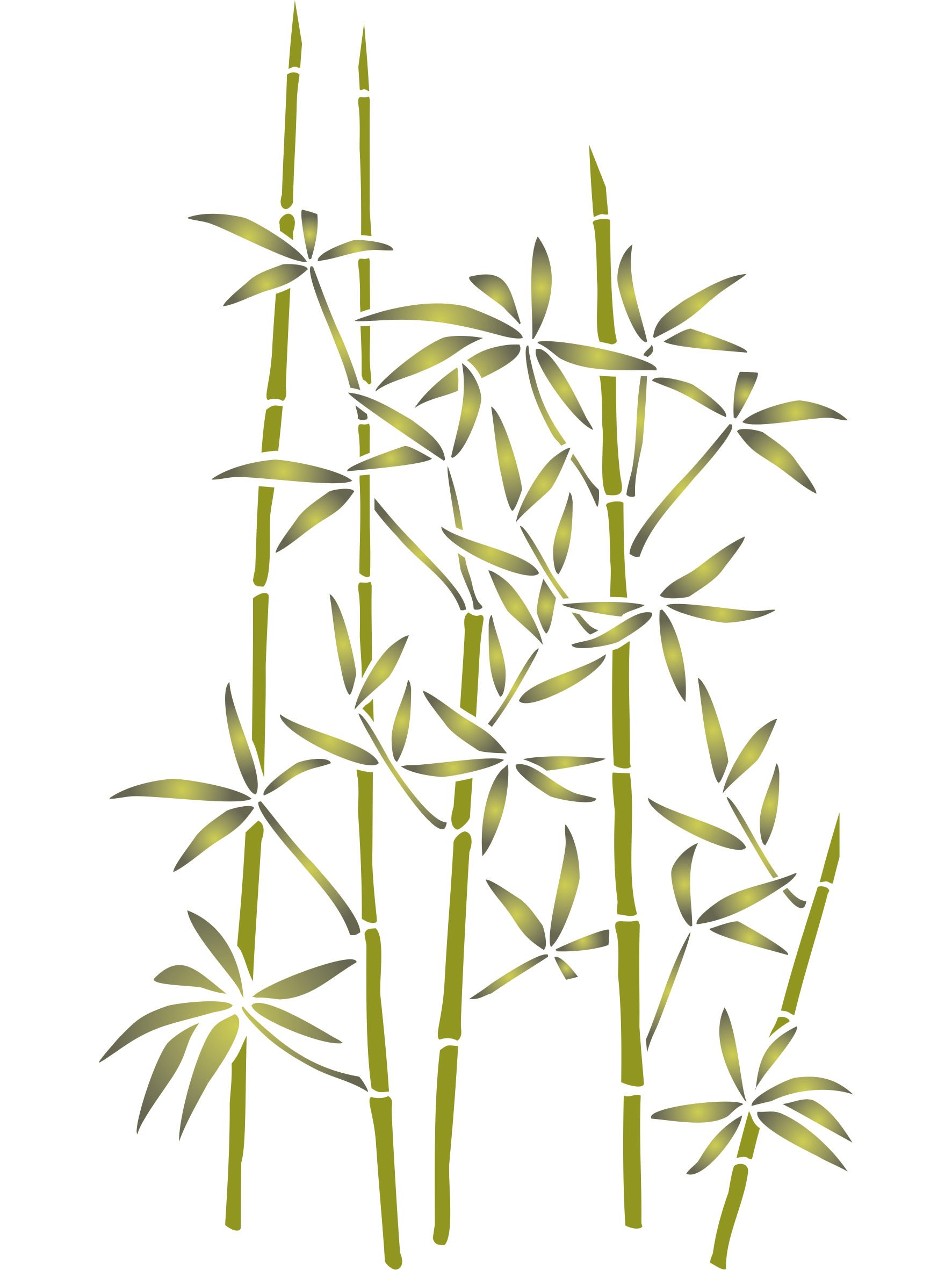 Bamboo Stencil - 35.5 x 56cm (XL) - Reusable Large Evergreen Arbor Leaves Foliage Wall Stencil Template