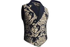 STMOITZ Mens Victorian Steampunk Vest Gothic Double Breasted Corset Waistcoat Masquerade brocade Jacquard Goth Costume