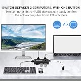 Tsadeer USB KVM Switch 2 PC 4 Port USB 2.0 Peripheral Sharing Selector One view 2